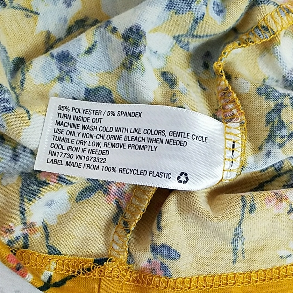 Small Yellow Boho Floral Open Shoulder Top New - Picture 3 of 3